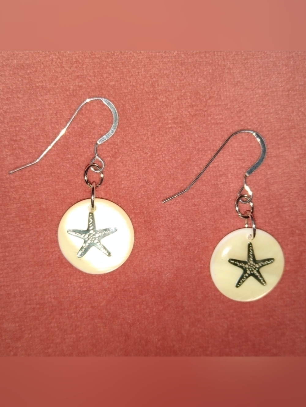 Mother of Pearl Shell Turtle Earrings Sterling Silver Solid 925 Wires Handmade